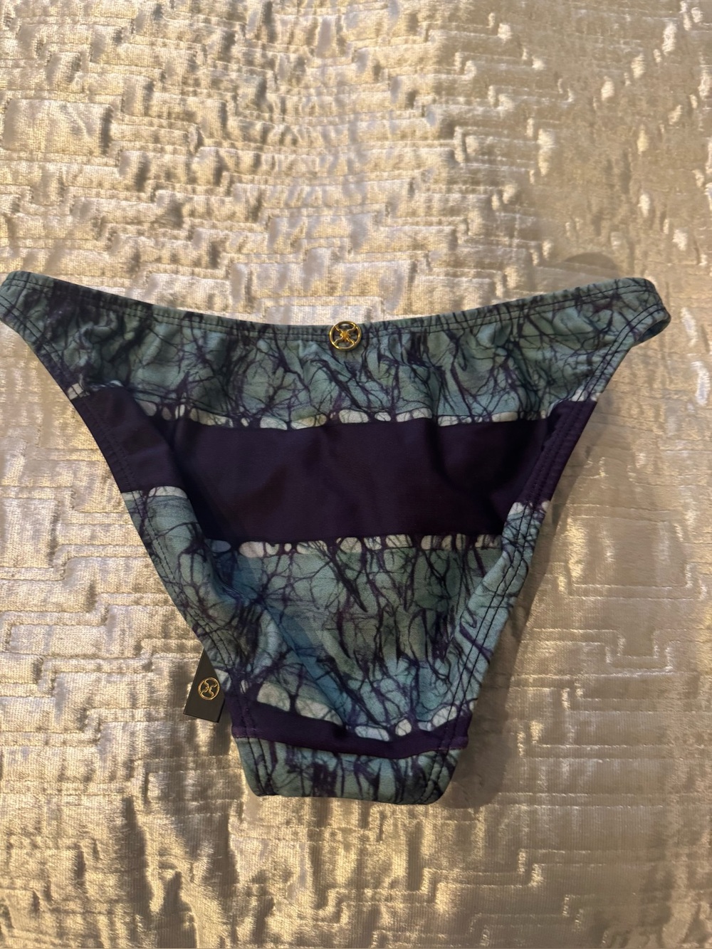 Vix Bikini Bottom, NWT & lining. Teal, purple pattern w/metal trim. Beautiful! - Picture 5 of 5